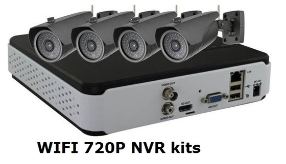 Drahtlose 1.0MP IR Waterproof Bullet IP-Kamera 720P WIFI NVR für Familie/Geschäft